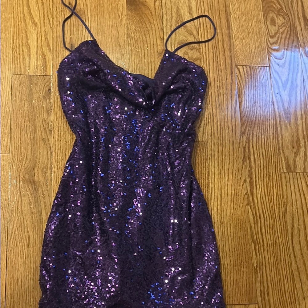Lucy in the Sky Purple Sequin Mini Dress